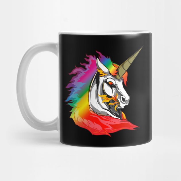 Cute Metal Rainbow Unicorn Metallic Mythical Horse by theperfectpresents